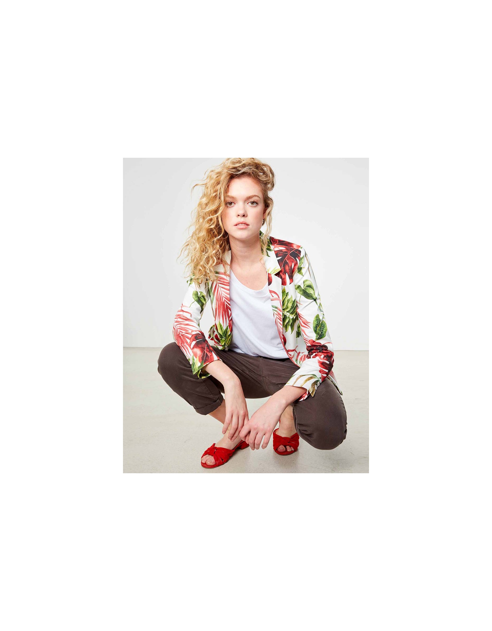 Blazer blair printed - white tropic