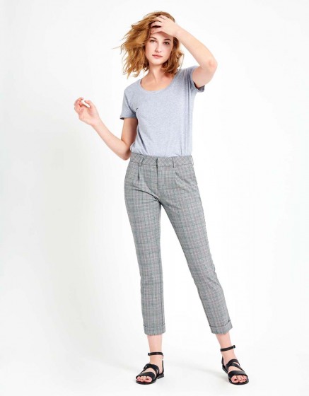 checked cigarette trousers