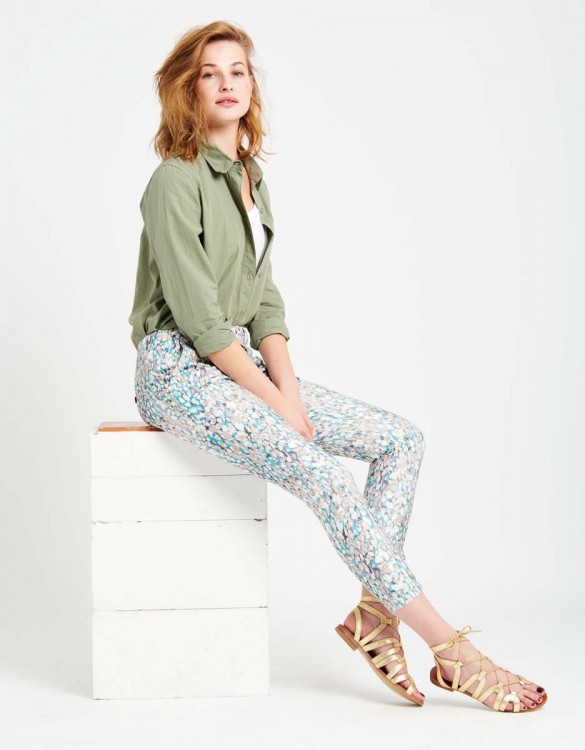 Chino Trousers Sandy Skinny Printed - SCALE BLUE