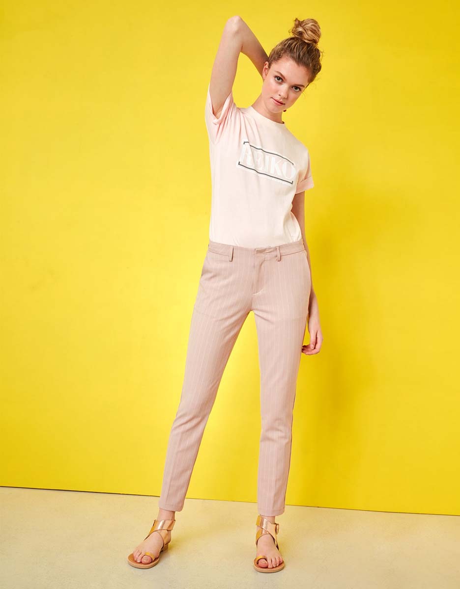 Buy online Pink Solid Cigarette Pants Trouser from bottom wear for Women by  Sellingsea for ₹589 at 46% off | 2024 Limeroad.com