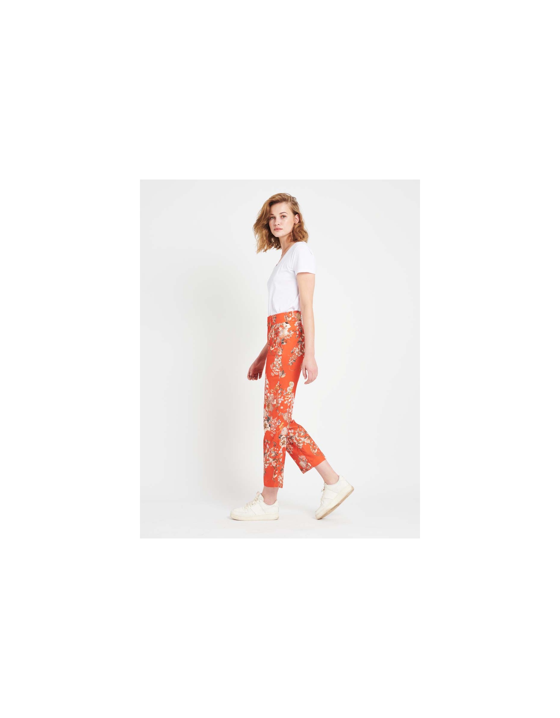 printed cropped trousers