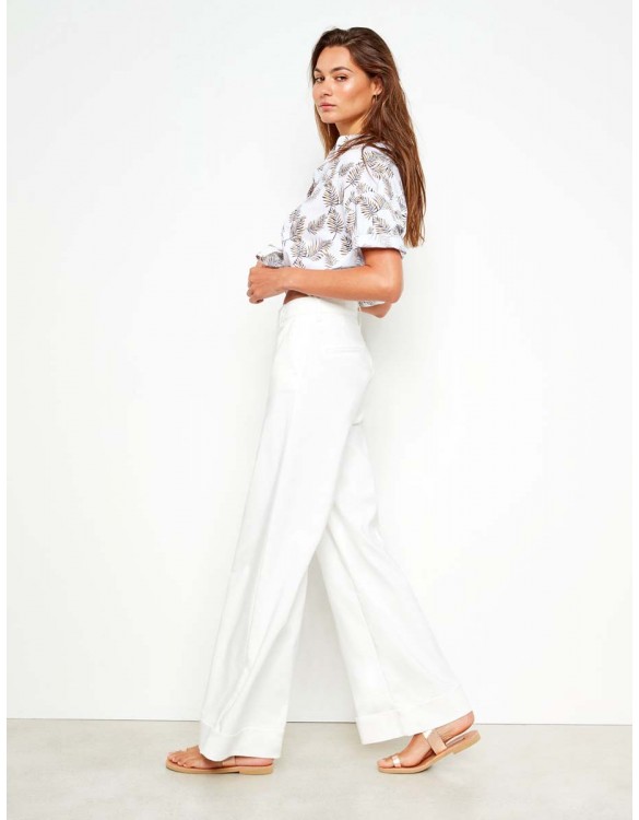 Pantalon wide Pamelo Color - WHITE