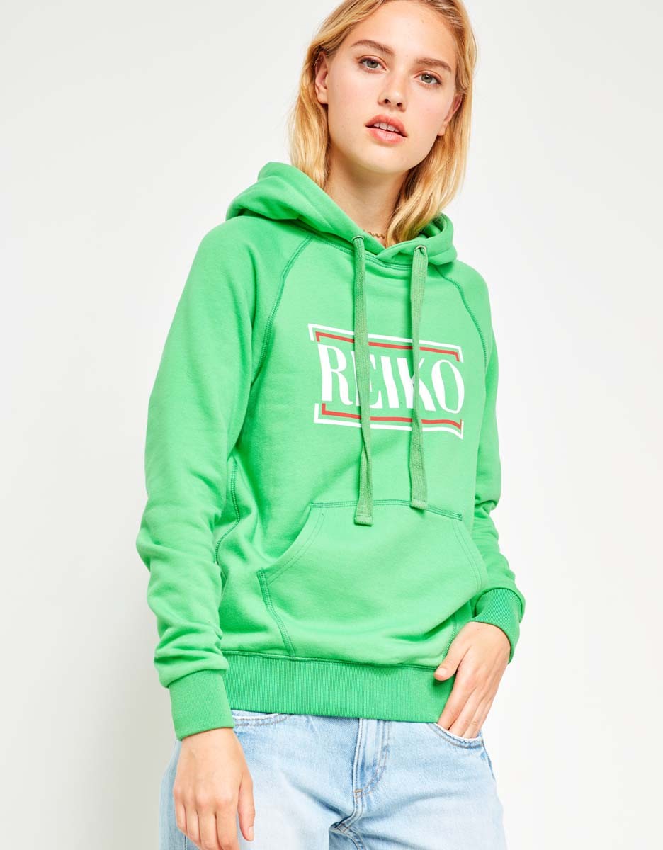 bright green sweatshirt