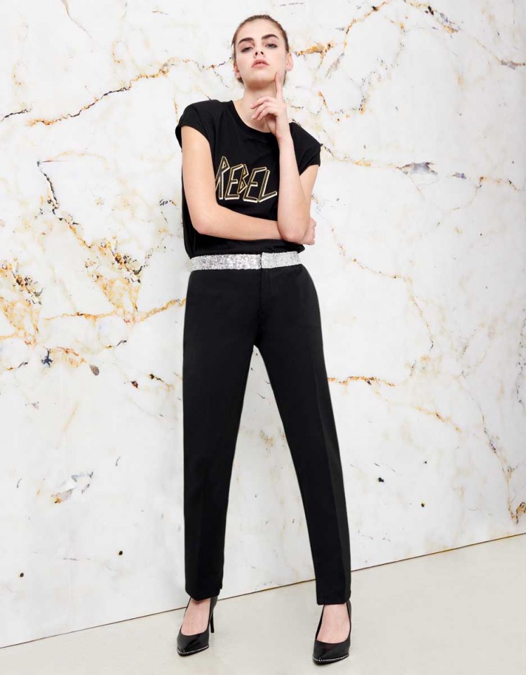 Casual trousers Twinset  Black cigarette trousers  192TP209100006