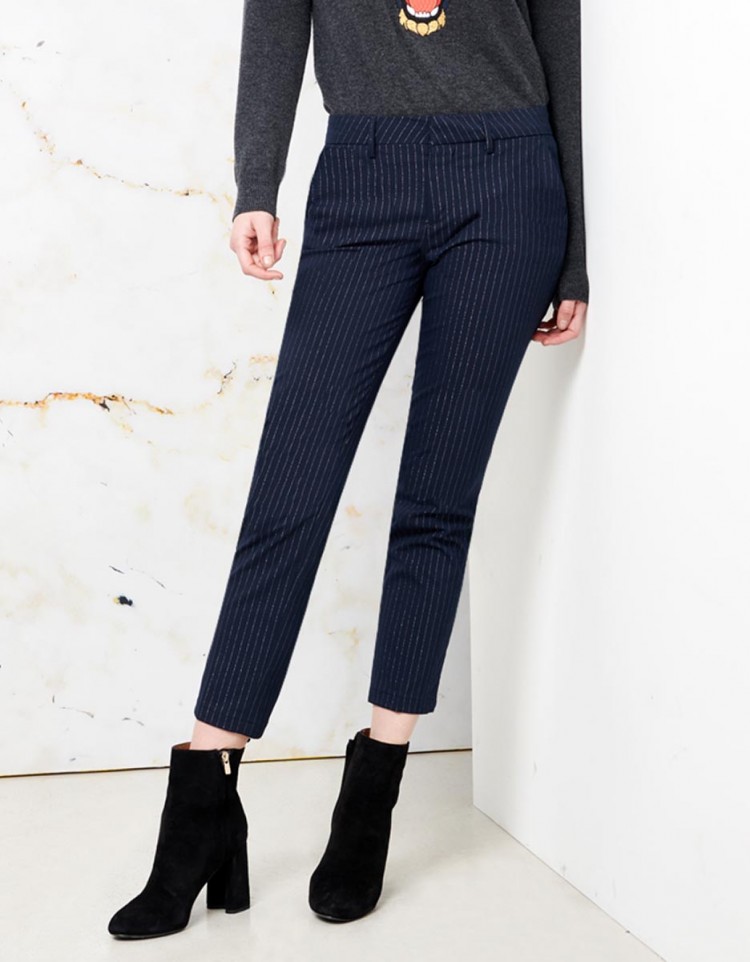 Cigarette trousers  BlackPinstriped  Ladies  HM IN