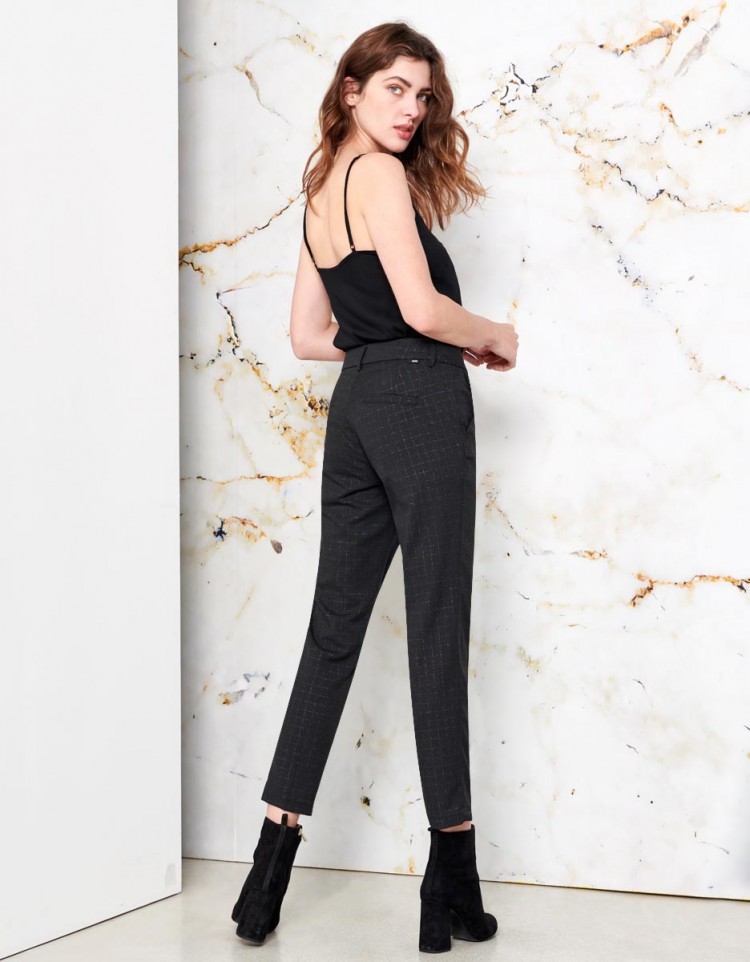 Cigarette trousers with permanent crease Woman, Black | TWINSET Milano