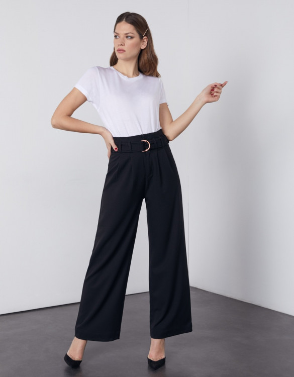 Wide trousers Gaby Color - BLACK
