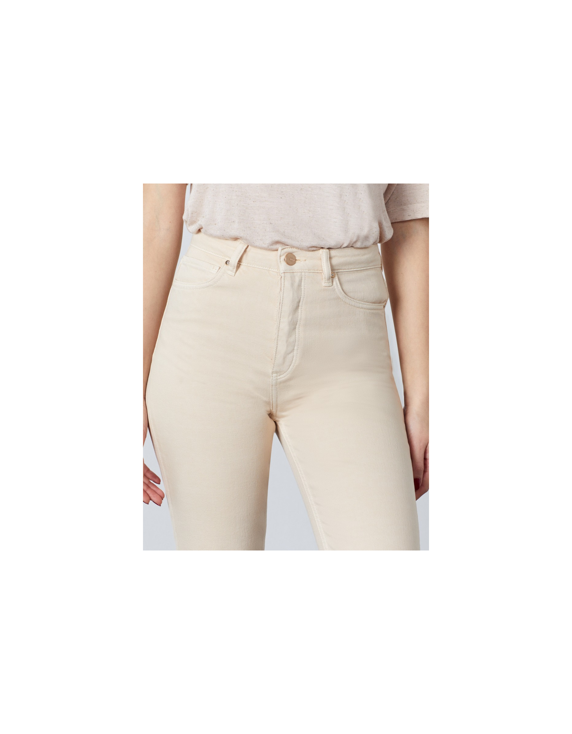 High waist cropped jean Milo Color - DESERT SAND - Nouvelle Collection ...
