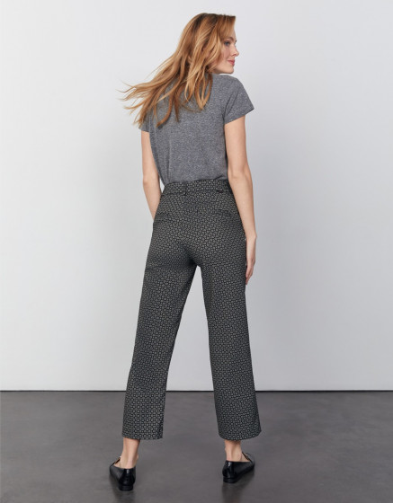 Cigarette straight cropped trousers Lary Fancy - BLACK DAISY