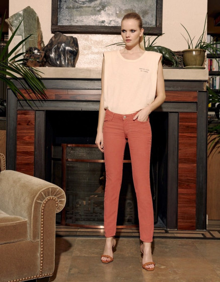 Pantalon skinny Nelly Velvet - BLUSH