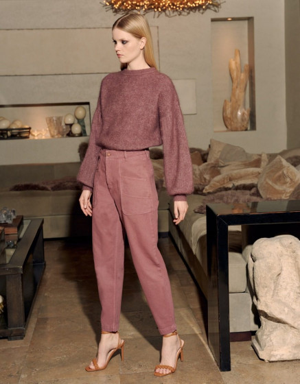 Pantalon taille haute Naomi Color - PURPLE GREY