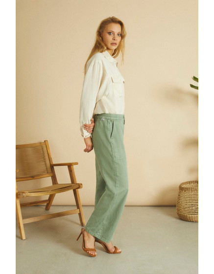 Pantalon wide Felicia Color - GREEN BAY