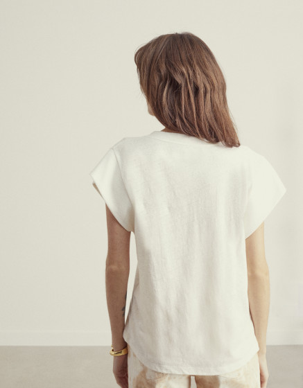 T-shirt col v Tayra - WHITE