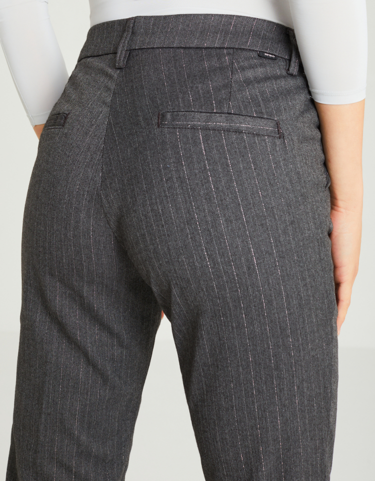Grey Wool cigarette trousers
