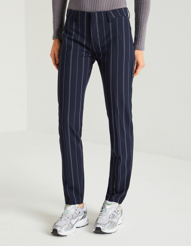 Textured Stripe Cigarette Trousers | Fashion World