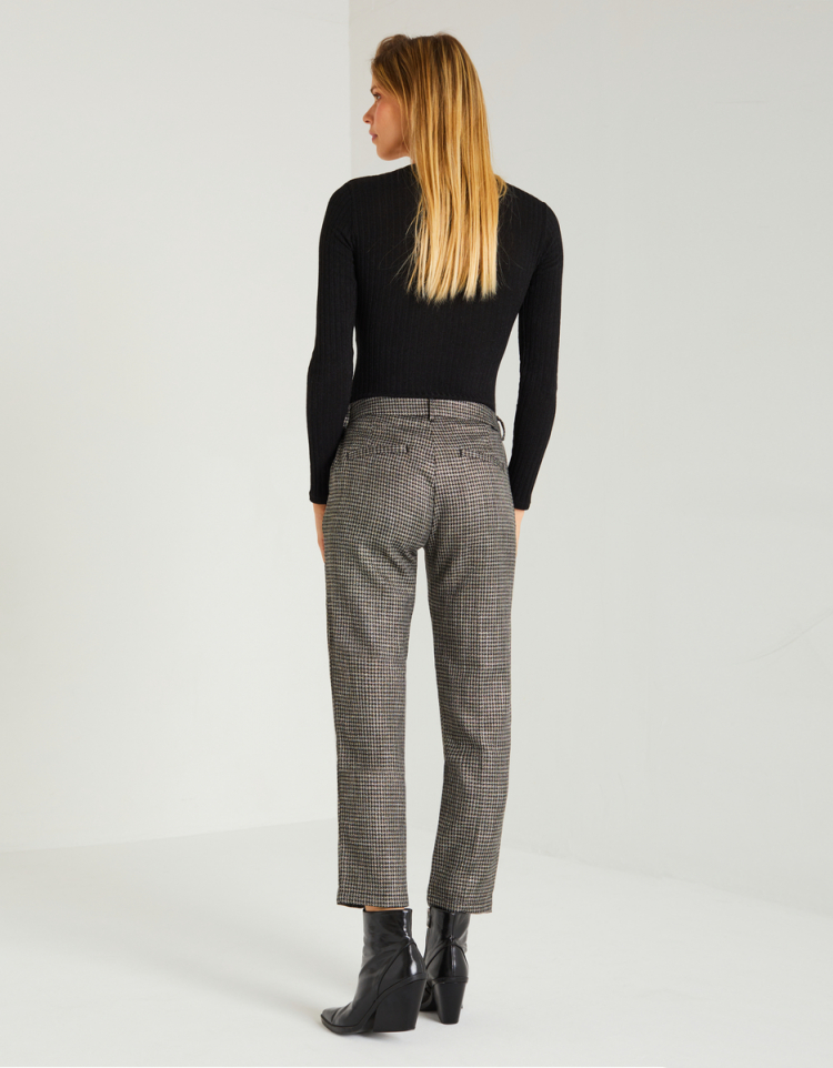 Buy Wardrobe Grey Checked Trousers from Westside