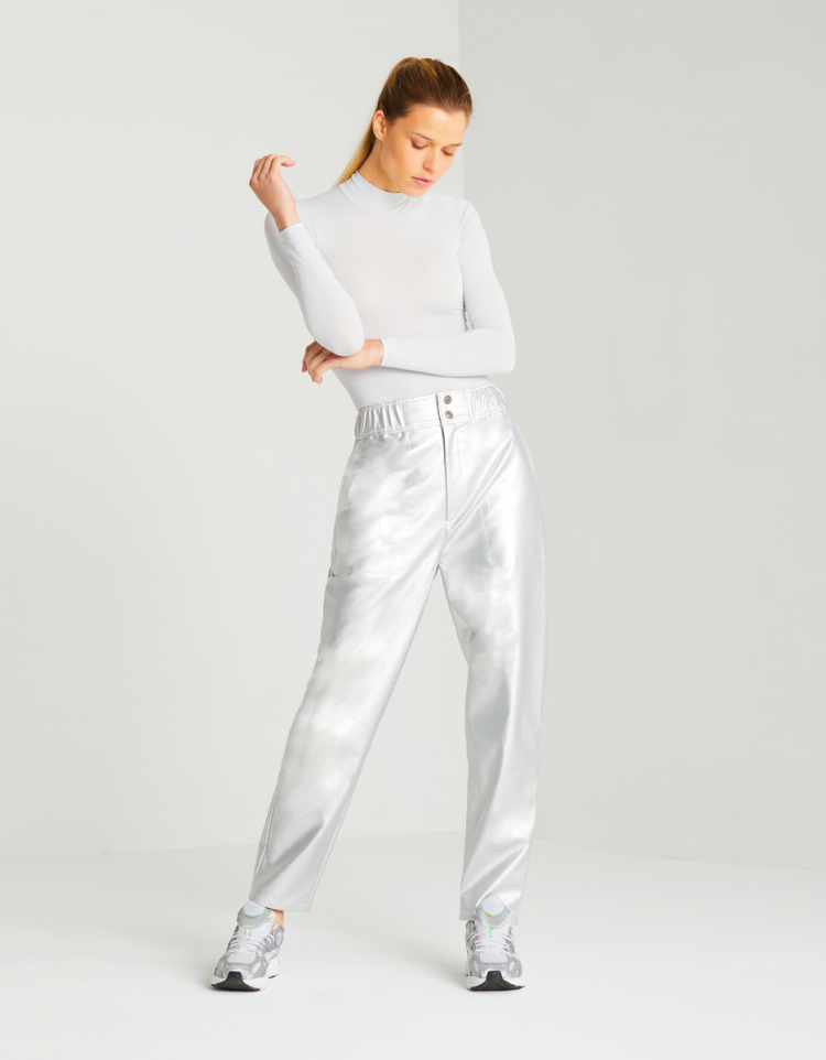 Zara Woman XS Pants Green Cropped Silver Button Accen… - Gem