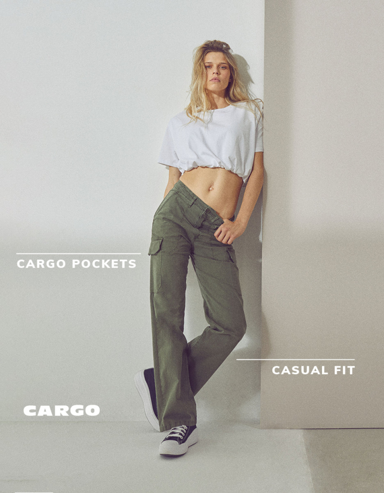 CARGO TROUSER BATTLE CARGO - ARMY - Pantalons femme - Reiko Jeans
