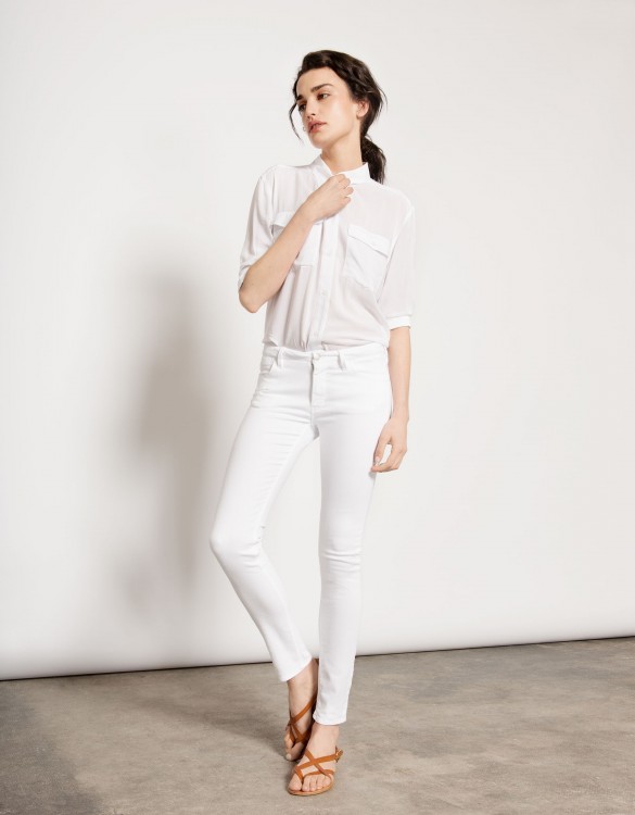 Colored skinny Trousers Nelly - WHITE